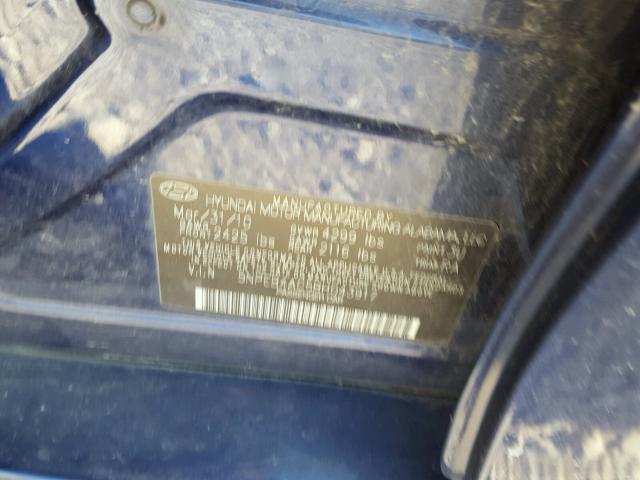 5NPEB4AC5BH043917 - 2011 HYUNDAI SONATA GLS BLUE photo 10