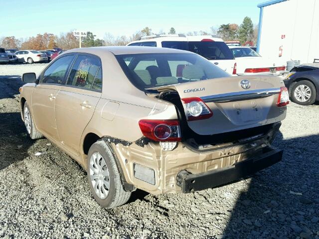 5YFBU4EE3CP012887 - 2012 TOYOTA COROLLA BA GOLD photo 3