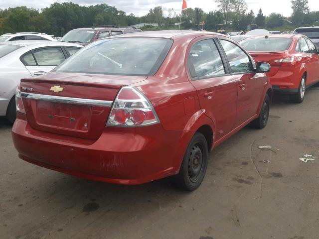 KL1TD5DE3BB123407 - 2011 CHEVROLET AVEO LS RED photo 4