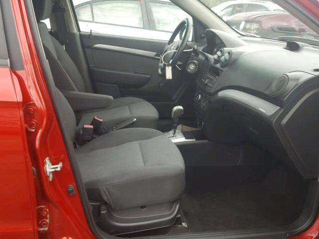 KL1TD5DE3BB123407 - 2011 CHEVROLET AVEO LS RED photo 5