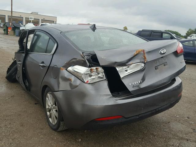 KNAFX4A88E5117043 - 2014 KIA FORTE EX GRAY photo 3