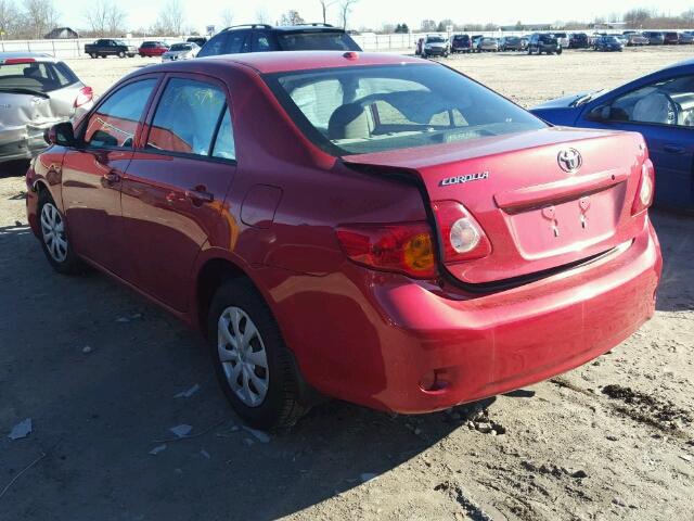 2T1BU40EX9C158347 - 2009 TOYOTA COROLLA BA RED photo 3