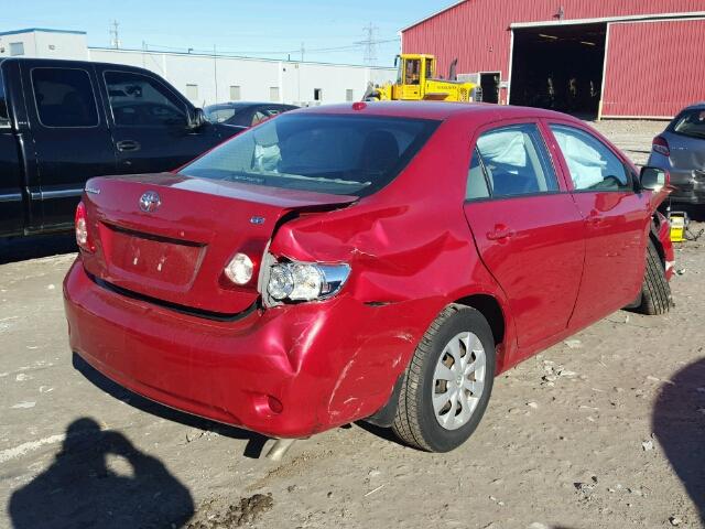 2T1BU40EX9C158347 - 2009 TOYOTA COROLLA BA RED photo 4