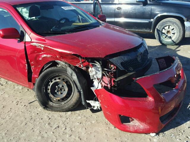 2T1BU40EX9C158347 - 2009 TOYOTA COROLLA BA RED photo 9