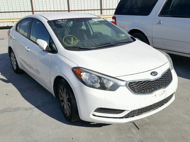 KNAFX4A68E5140143 - 2014 KIA FORTE LX WHITE photo 1