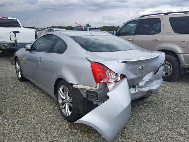 JNKCV64E99M604156 - 2009 INFINITI G37 BASE SILVER photo 3