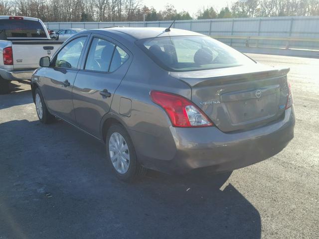 3N1CN7AP2EL854925 - 2014 NISSAN VERSA S SILVER photo 3