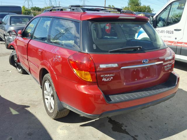 4S4BP67C654378083 - 2005 SUBARU LEGACY OUT RED photo 3