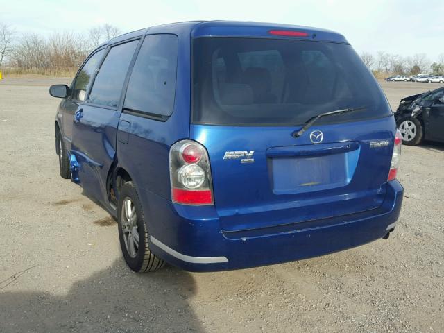 JM3LW28A540523869 - 2004 MAZDA MPV WAGON BLUE photo 3