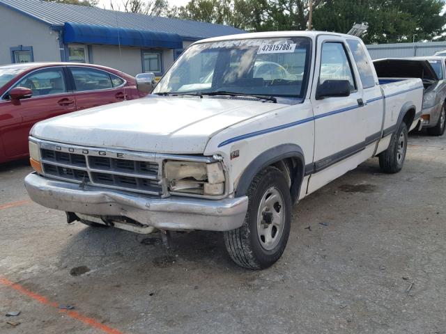 1B7GL23XXSS121846 - 1995 DODGE DAKOTA WHITE photo 2