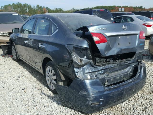 3N1AB7APXEY341652 - 2014 NISSAN SENTRA S BLUE photo 3