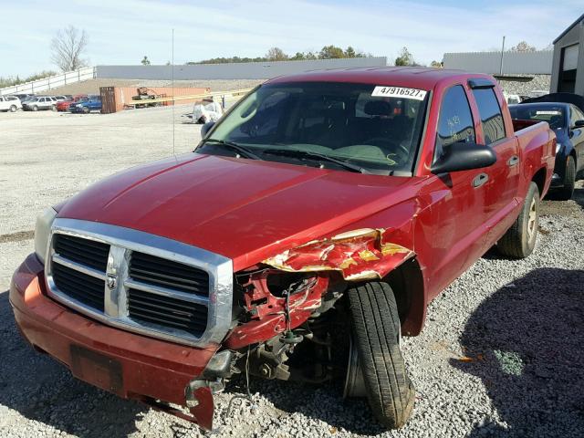 1D7HE48P37S235901 - 2007 DODGE DAKOTA QUA RED photo 2