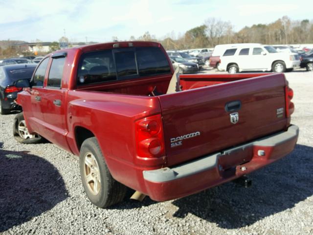 1D7HE48P37S235901 - 2007 DODGE DAKOTA QUA RED photo 3