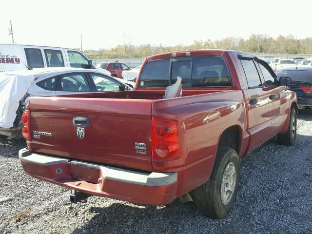 1D7HE48P37S235901 - 2007 DODGE DAKOTA QUA RED photo 4