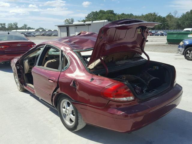 1FAFP53UX6A185104 - 2006 FORD TAURUS SE BURGUNDY photo 3