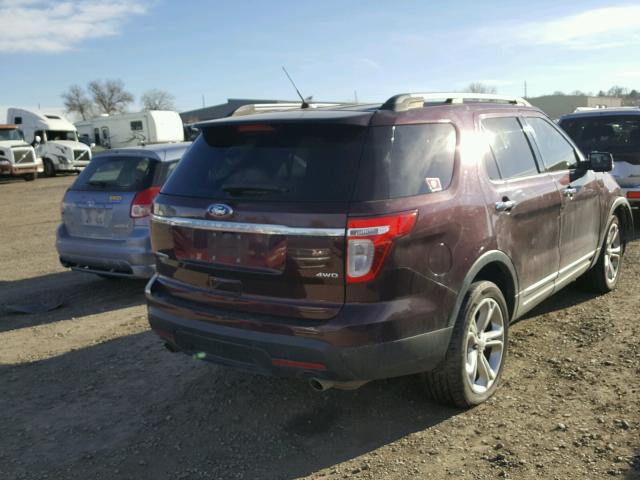 1FMHK8F88BGA22438 - 2011 FORD EXPLORER L MAROON photo 4