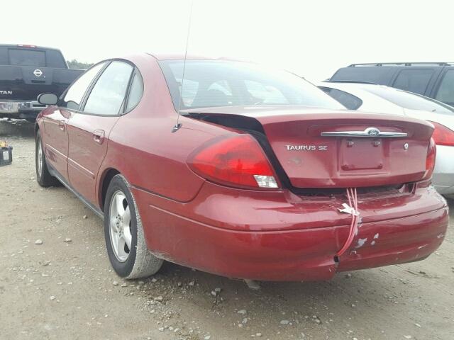 1FAFP53U22G132937 - 2002 FORD TAURUS SE RED photo 3