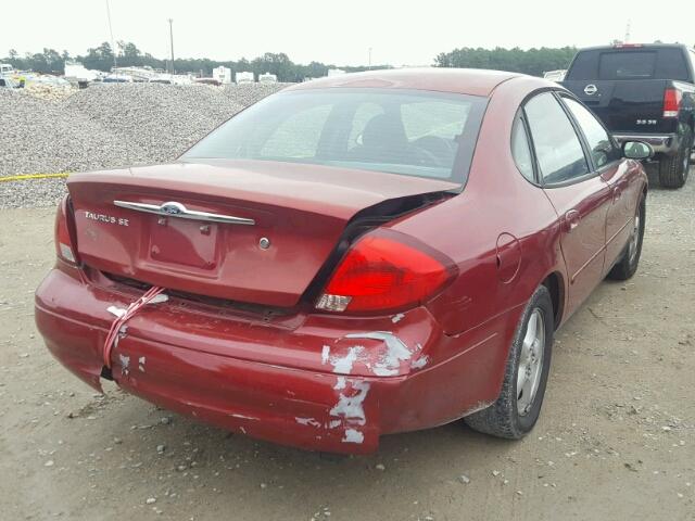 1FAFP53U22G132937 - 2002 FORD TAURUS SE RED photo 4