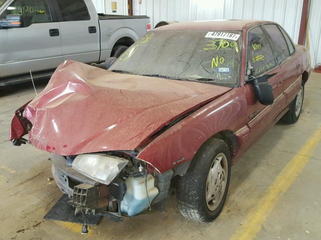 1G2NE55D2SC723709 - 1995 PONTIAC GRAND AM S MAROON photo 2