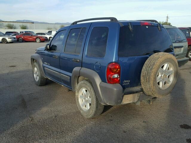 1J4GL48K13W601139 - 2003 JEEP LIBERTY SP BLUE photo 3