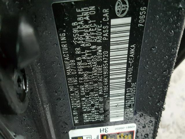 4T1BE46K19U854720 - 2009 TOYOTA CAMRY BASE GRAY photo 10