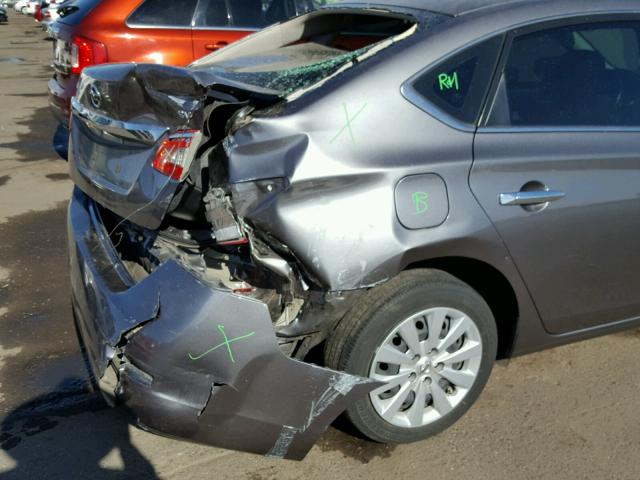 3N1AB7AP7FY345773 - 2015 NISSAN SENTRA S GRAY photo 9