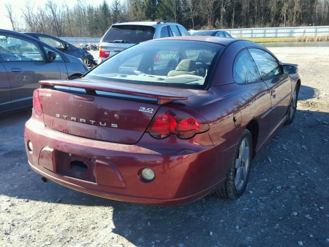 4B3AG52HX3E120718 - 2003 DODGE STRATUS R/ RED photo 4