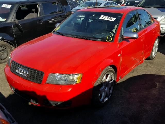 WAUPL68E25A010472 - 2005 AUDI S4 RED photo 2