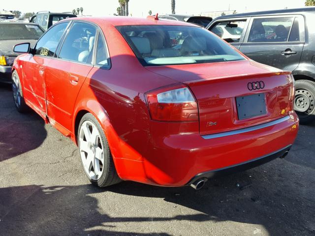 WAUPL68E25A010472 - 2005 AUDI S4 RED photo 3