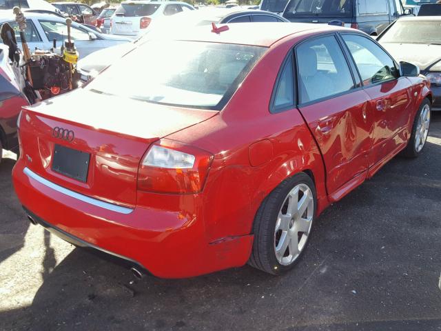 WAUPL68E25A010472 - 2005 AUDI S4 RED photo 4