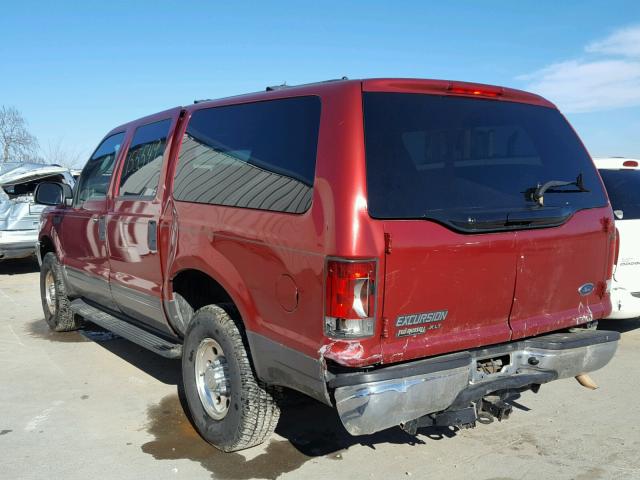 1FMNU41LX4EB57534 - 2004 FORD EXCURSION MAROON photo 3