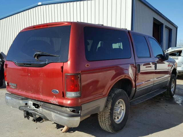 1FMNU41LX4EB57534 - 2004 FORD EXCURSION MAROON photo 4