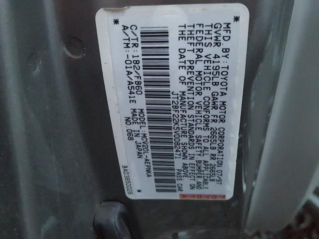 JT2BF22K5V0082471 - 1997 TOYOTA CAMRY LE GOLD photo 10