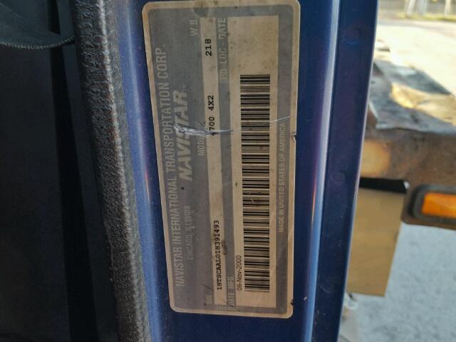 1HTSCAAL01H391493 - 2001 INTERNATIONAL 4000 4700 BLUE photo 10