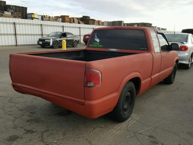 1GTCS19W428224820 - 2002 GMC SONOMA RED photo 4