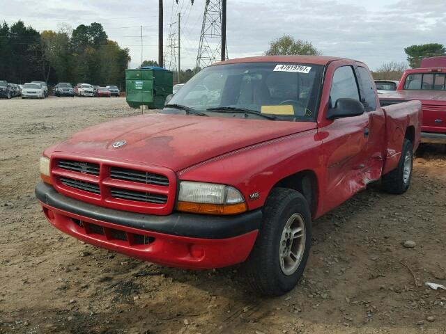 1B7GL22X4XS294948 - 1999 DODGE DAKOTA RED photo 2