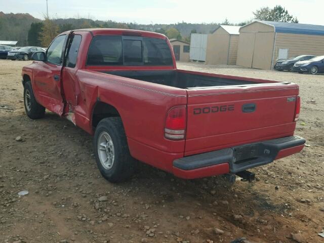 1B7GL22X4XS294948 - 1999 DODGE DAKOTA RED photo 3