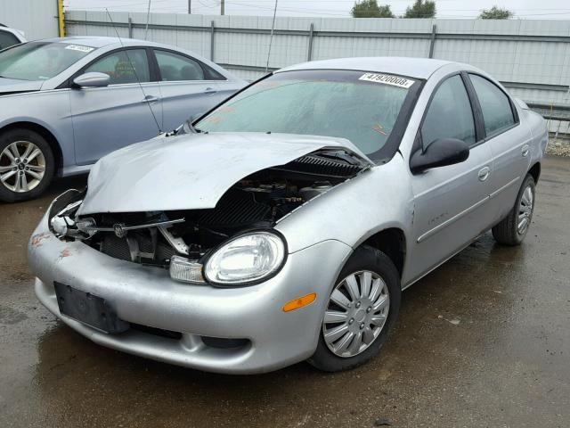 1B3ES46C2YD788584 - 2000 DODGE NEON BASE SILVER photo 2