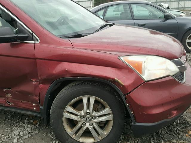 5J6RE4H50AL004902 - 2010 HONDA CR-V EX BURGUNDY photo 9