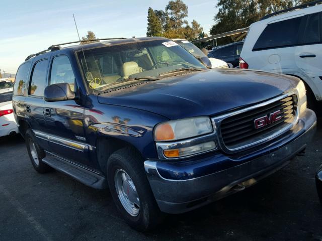 1GKEC13T02R199028 - 2002 GMC YUKON BLUE photo 1