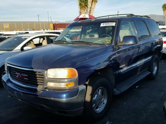 1GKEC13T02R199028 - 2002 GMC YUKON BLUE photo 2