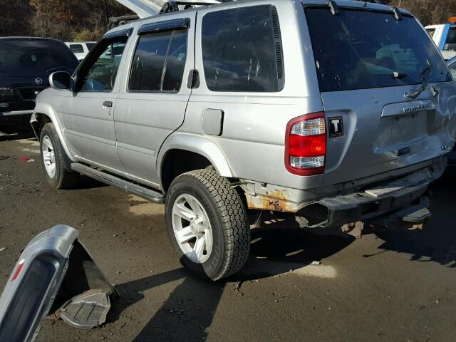 JN8DR09Y22W726656 - 2002 NISSAN PATHFINDER GRAY photo 3