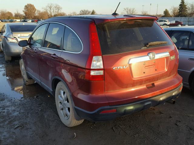 5J6RE48778L022289 - 2008 HONDA CR-V EXL MAROON photo 3