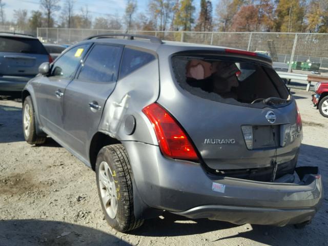 JN8AZ08W75W441605 - 2005 NISSAN MURANO SL GRAY photo 3