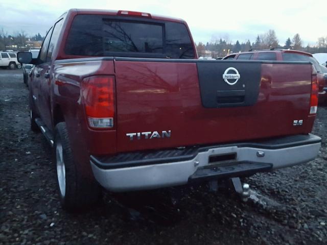 1N6AA07A65N559611 - 2005 NISSAN TITAN XE RED photo 3