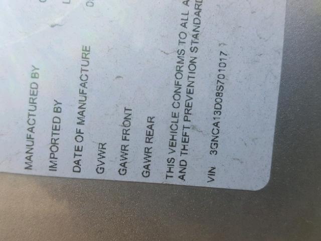 3GNCA13D08S701017 - 2008 CHEVROLET HHR LS Gris foto 10