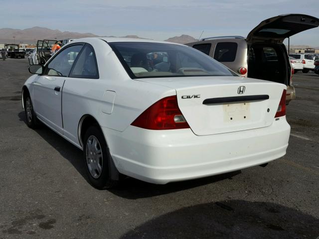 1HGEM22292L054601 - 2002 HONDA CIVIC DX WHITE photo 3