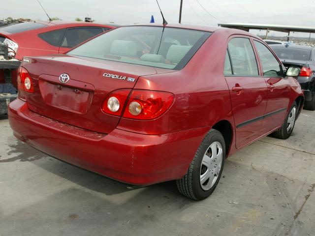 JTDBR32E870137058 - 2007 TOYOTA COROLLA CE RED photo 4