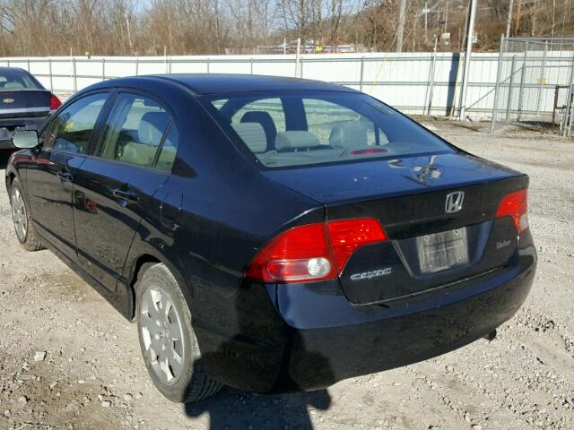 1HGFA16538L084648 - 2008 HONDA CIVIC LX BLACK photo 3