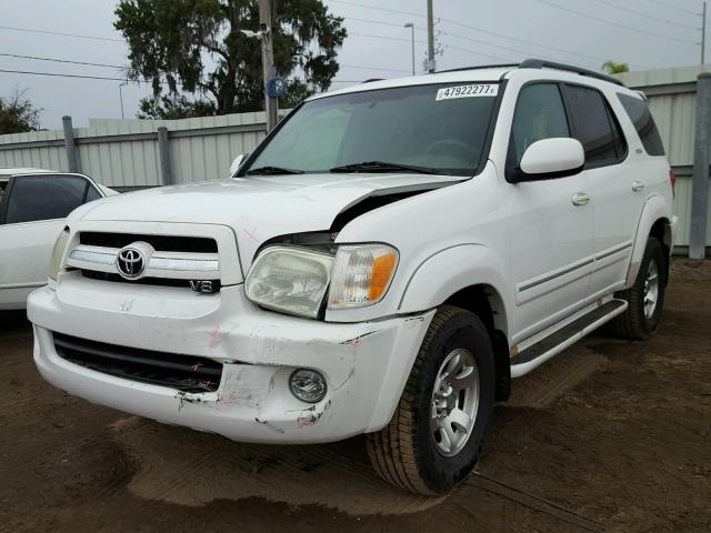 5TDZT34A05S250295 - 2005 TOYOTA SEQUOIA SR WHITE photo 2